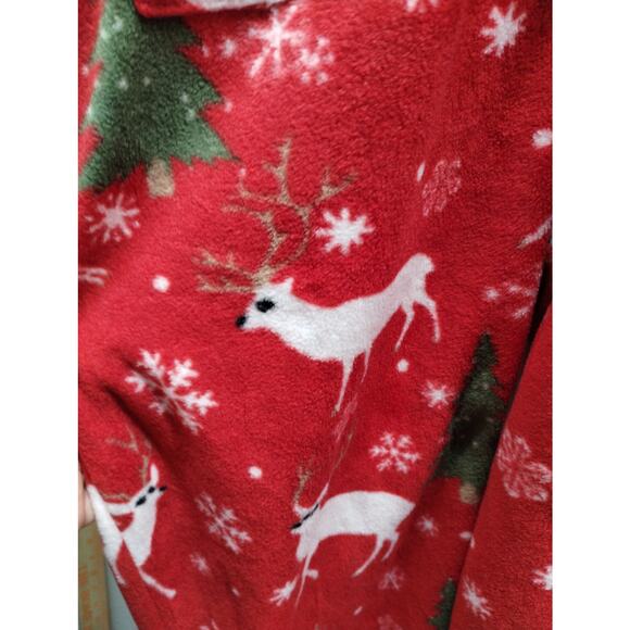 XmasComing NEW Unisex Size Small Red Fleece One Piece Hooded Reindeer Pajamas - Picture 3 of 8